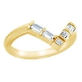thumbnail image 1 of AFFY Baguette Cut Natural Diamond Contour Engagement Band Ring In 14K Solid Yellow Gold (0.33 Ct), Size-7, 1 of 1