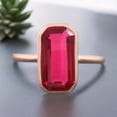 thumbnail image 1 of Baguette Cut Ruby Engagenment Ring Yellow Gold Bezel Set Ring Art Deco Statement Women Jewelry Birthday Gift For Sister, 1 of 5