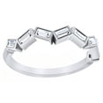thumbnail image 1 of AFFY Baguette Cut White Natural Diamond Anniversary Band Ring In 14K Solid White Gold (0.33 Ct), 1 of 1