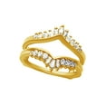 thumbnail image 1 of Baguette Cut White Natural Diamond Bridal Solitaire Enhancer Ring Guard In 14k Yellow Gold (3/8 Cttw), 1 of 1