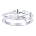 thumbnail image 1 of Baguette Cut White Natural Diamond Enhancer Ring Guard In 14K Solid White Gold (0.37 Ct), 1 of 1