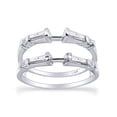 thumbnail image 1 of AFFY Baguette Cut White Natural Diamond Enhancer Ring Guard In 14K Solid White Gold (0.5 Ct) By, 1 of 7