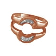 thumbnail image 1 of Baguette Cut White Natural Diamond Solitaire Ring Wrap Guard In 14k Rose Gold (0.25 Cttw), 1 of 1