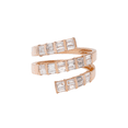 thumbnail image 1 of Baguette Diamond Multi Row Spiral Ring 18K Rose Gold 1.25Cttw Size 7, 1 of 5