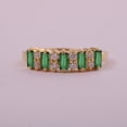 thumbnail image 1 of Baguette Emerald And Diamond Wedding Ring, 925 Starling Silver, Anniversary Ring, Vintage Ring, Gift For Ring, May BirthStone Ring, 1 of 4