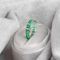 thumbnail image 1 of Baguette Emerald Channel Set Eternity Ring, Full Eternity Stackable Band, Zambian Emerald Ring, Minimalist Ring, Gift For Mother, 1 of 3