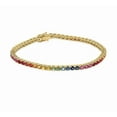 thumbnail image 1 of Baguette Emerald Tennis Bracelet/ 14K Gold plated Emerald Bracelet/ Genuine Emerald Bracelet / Stackable Bracelet For Women gift for her, 1 of 3