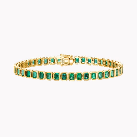 Baguette Emerald Tennis Bracelet 925 Silver Lab, Baguette Bracelet gift for her,Prong Set Emerald Tennis Bracelet,Layering Bracelet For Her