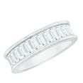 thumbnail image 1 of Rosec Jewels Baguette Moissanite Band Ring for Men, Channel Set Half Eternity Band - D-VS1 Grade, 925 Sterling Silver, US 5.50, 1 of 8