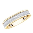 thumbnail image 1 of Rosec Jewels Certified Baguette Moissanite Half Eternity Band (D-VS1 Quality) - Channel Set Band Ring - with Jewelry Box, 18K Yellow Gold, US 12.50, 1 of 7