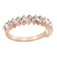 thumbnail image 1 of AFFY Baguette & Natural Diamond Anniversary Band Ring In 14K Solid Rose Gold (0.37 Ct), Size-4.5, 1 of 1