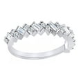 thumbnail image 1 of AFFY Baguette & Natural Diamond Anniversary Band Ring In 14K Solid White Gold (0.37 Ct), Size-13, 1 of 1