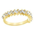 thumbnail image 1 of AFFY Baguette & Natural Diamond Anniversary Band Ring In 14K Solid Yellow Gold (0.37 Ct), Size-6, 1 of 1