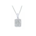 thumbnail image 1 of AFFY Baguette Natural Diamond Rectangular Frame Pendant in 14K Solid Gold (1/4 cttw), 1 of 1