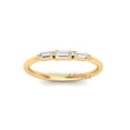 thumbnail image 1 of Baguette Ring, Minimalist Three Stone Diamond Band for Women, 1 of 2