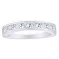thumbnail image 1 of AFFY Baguette & Round Cut (0.25 Cttw) White Natural Diamond Half Eternity Engagement Band Ring In 14K Solid White Gold,Ring Size-5.5, 1 of 1