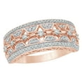 thumbnail image 1 of AFFY Baguette & Round Cut White Natural Diamond Ring In 10k Rose Gold, 1 of 1