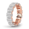 thumbnail image 1 of Baguette & Round Shape Lab Grown Diamond Jordan Eternity Ring For Women | 6 Carat IGI Certified 14K Rose Gold | FG-VS Quality Friendly Diamonds Eternity Ring Size 8.5, 1 of 4