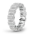 thumbnail image 1 of Baguette & Round Shape Lab Grown Diamond Jordan Eternity Ring For Women | 6 Carat IGI Certified 14K White Gold | FG-VS Quality Friendly Diamonds Eternity Ring Size 7, 1 of 4