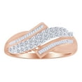 thumbnail image 1 of AFFY Baguette & Round Shape White Natural Diamond Womens Cocktail Ring In 10k Solid Rose Gold (0.33 cttw)-8.5, 1 of 1