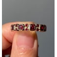 thumbnail image 1 of Baguette Ruby Band Ring Gold Plated Alternative Band July Birthstone Jewelry Half Eternity party wear Personalized Gifts, 1 of 5