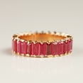 thumbnail image 1 of Baguette Ruby Eternity Band Ring, July Birthstone Ring, Pink Gemstone Ring, Handmade Jewelry, Minimalist Jewelry, Gift For Her, 1 of 5