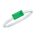 thumbnail image 1 of Rosec Jewels Baguette Emerald Promise Ring for Women - May Birthstone Ring - AAA Quality - Ready to Gift for Valentines Day, 925 Sterling Silver, US 9.00, 1 of 9