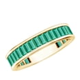 thumbnail image 1 of Rosec Jewels Lab Grown Emerald Eternity Band for Women - Baguette Eternity Band - AAAA Quality Certified - with Jewelry Box, 18K Yellow Gold, US 8.00, 1 of 7