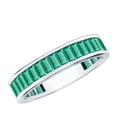 thumbnail image 1 of Rosec Jewels Lab Grown Emerald Eternity Band for Women - Baguette Eternity Band - AAAA Quality Certified - with Jewelry Box, 925 Sterling Silver, US 4.00, 1 of 7