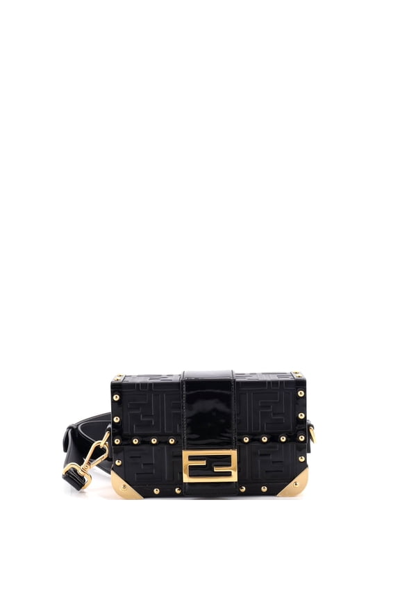 Baguette Trunk Bag Zucca Embossed Leather Mini By Rebag