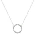 thumbnail image 1 of Baguette and Round Cut Diamond Circle Pendant Necklace 14K White Gold 0.29Cttw, 1 of 6