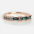 thumbnail image 1 of Baguette and Round-Cut Lab-Created Swiss and London Blue Topaz Serenity Code Wedding Band in 925 Sterling Silver, Morse Code Ring, 1 of 5