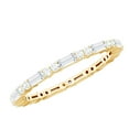 thumbnail image 1 of Rosec Jewels Baguette and Round Moissanite Stackable Eternity Ring for Women - Ready to Gift with Jewelry Box, 14K Yellow Gold, US 10.00, 1 of 8