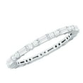thumbnail image 1 of Rosec Jewels Baguette and Round Moissanite Stackable Eternity Ring for Women - Ready to Gift with Jewelry Box, 18K White Gold, US 5.50, 1 of 8