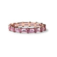 thumbnail image 1 of Baguette pink sapphire Band, Unique sapphire Full Eternity Ring, 925 Sterling Silver Wedding Band, Unique Promise Band, Gift For Girlfriend, 1 of 3