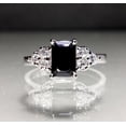 thumbnail image 1 of Baguette ring - Black cz ring - Everyday ring - Engagement ring - Dainty ring - Cocktail ring - Thin ring - SOL ring, 1 of 4