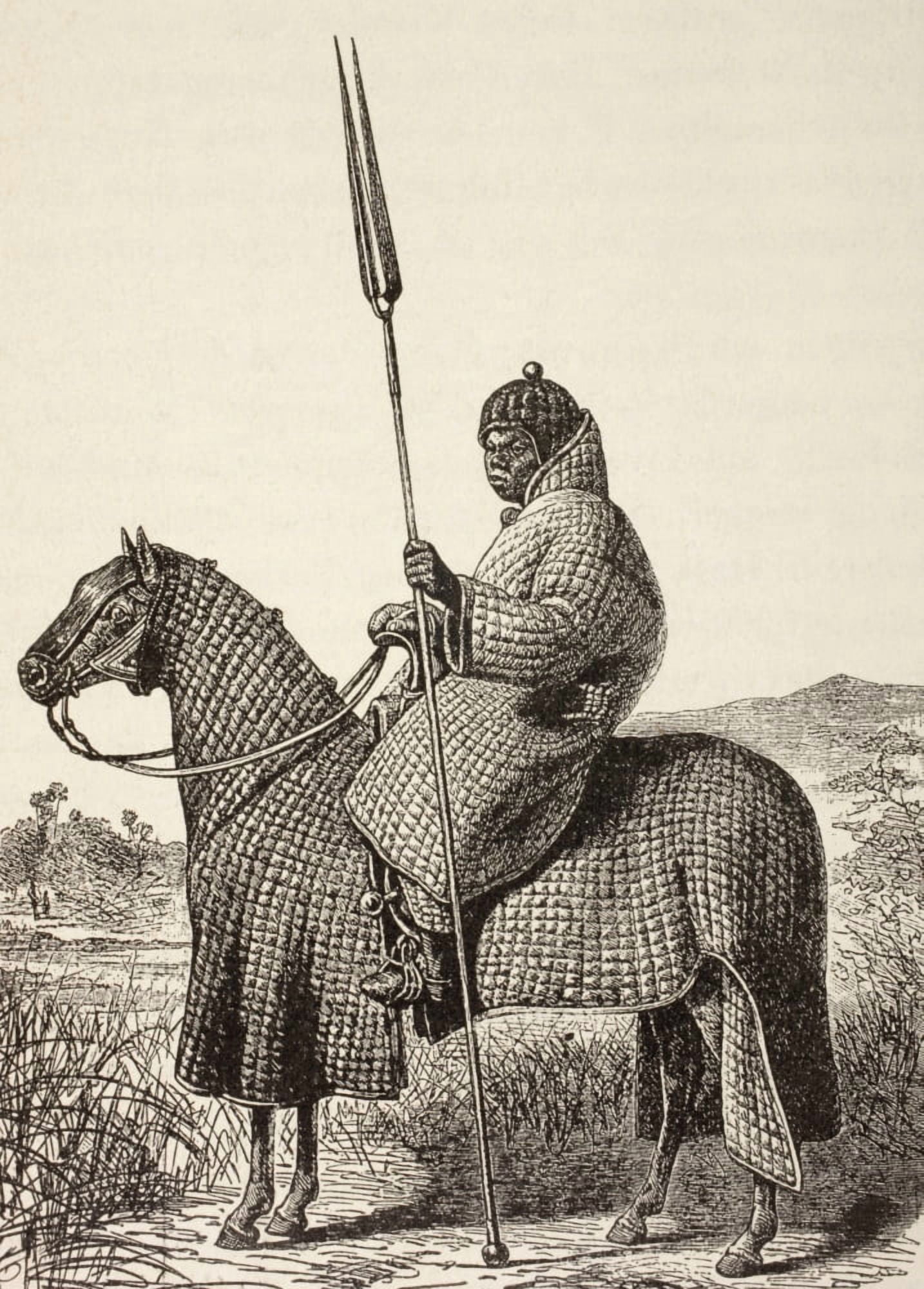 Baguirmi Knight After An Illustration By Dixon Denham 1823 From Afrika Dets Opdagelse Erobring Og Kolonisation Published In Copenhagen 1901 Canvas Art - Ken Welsh Design Pics (24 x 34)