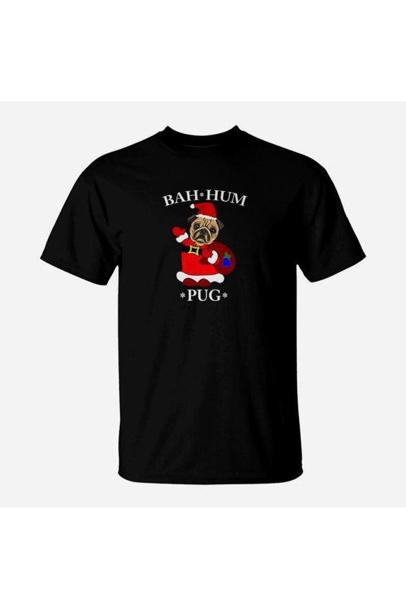 Bah Hum Pug Dog Christmas Santa Gif TShirt