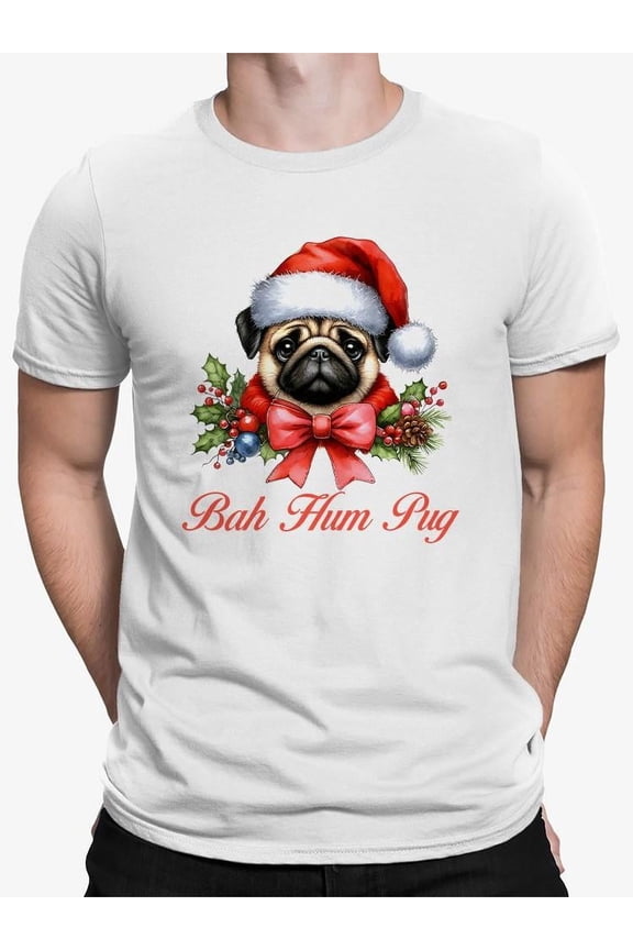 Bah Hum Pug - Funny Christmas Dog T-shirt Men's