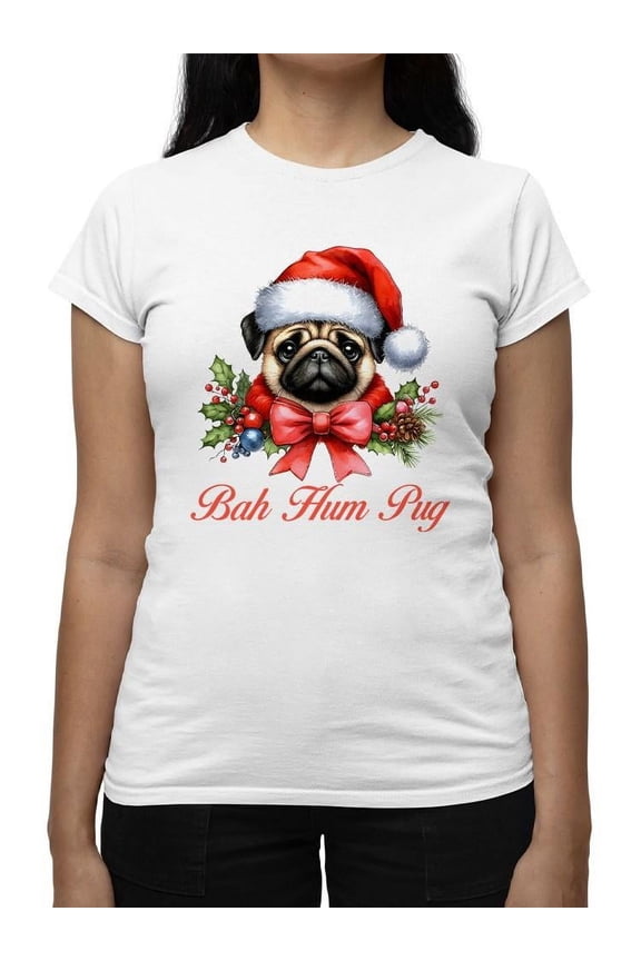 Bah Hum Pug - Funny Christmas Dog Tee