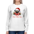 thumbnail image 1 of Bah Hum Pug - Funny Christmas Dog Women's Sweatshirt, 1 of 4