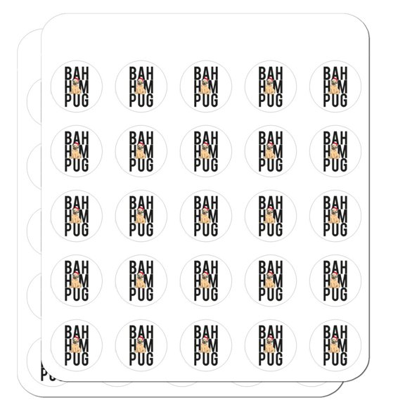 Bah Hum Pug Planner Calendar Scrapbooking Crafting Stickers