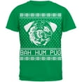 thumbnail image 1 of Bah Hum Pug Ugly Christmas Sweater Green Adult T-Shirt - 2X-Large, 1 of 1