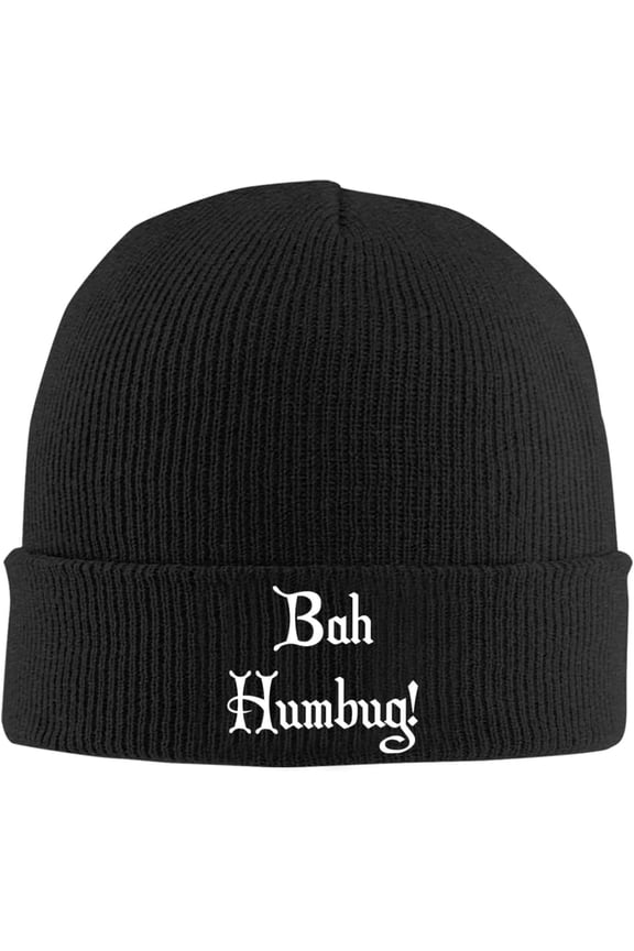 Bah Humbug Adult Knitted Hat Beanie Winter Warm Skull Hat - Men Women