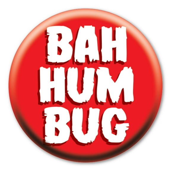 Bah Humbug Circle Button with Magnetic Badge Back