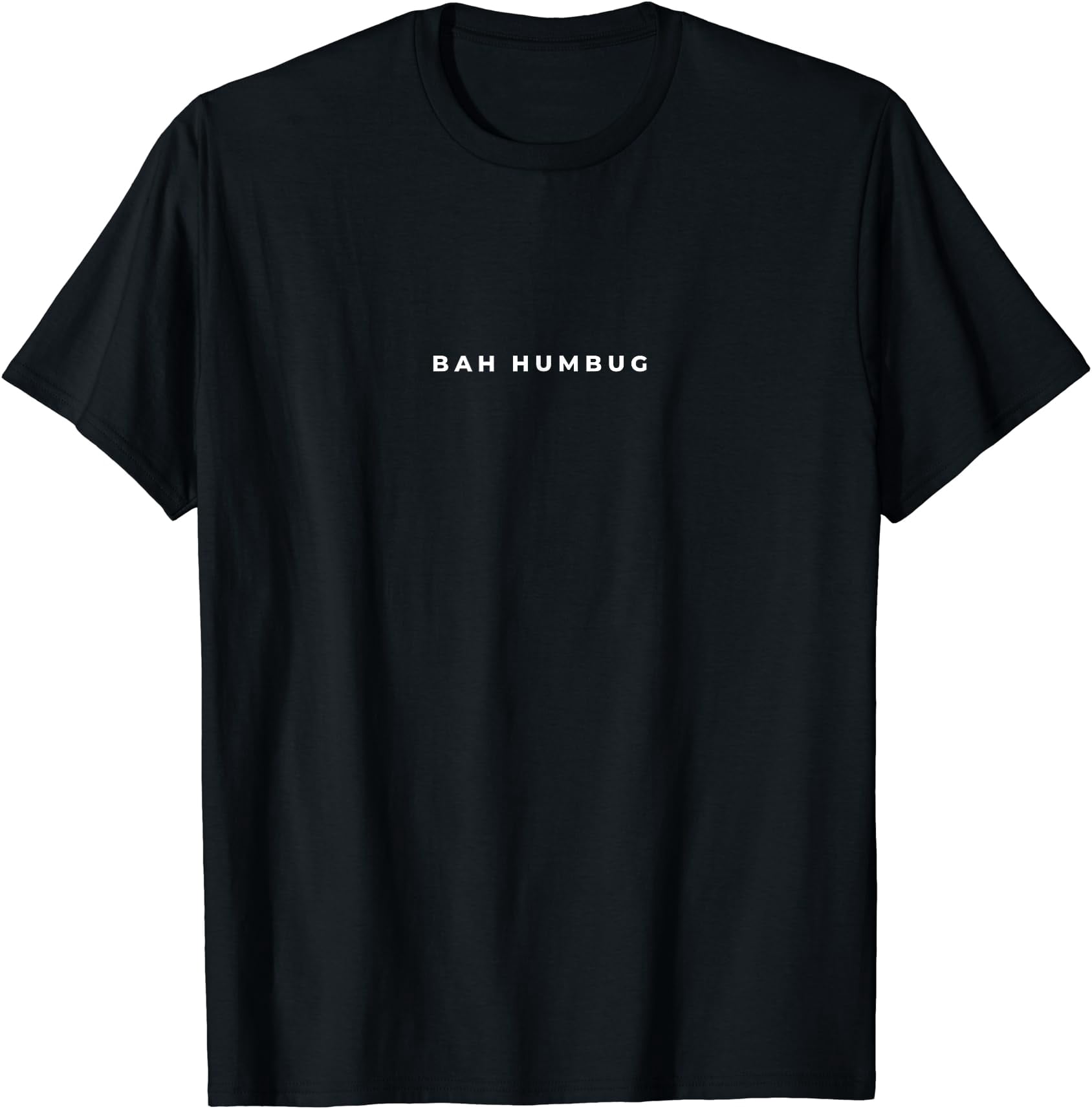 Bah Humbug Grumpy Subtle Christmas Scrooge Funny Simple T-Shirt ...