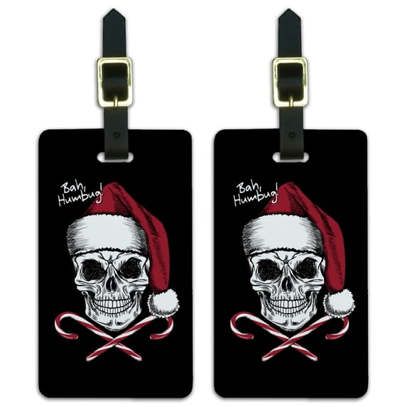 Bah Humbug Luggage ID Tags Suitcase Carry-On Cards - Set of 2