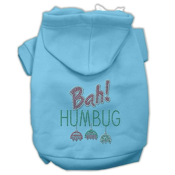 Christmas Pet Dog Cat Hoodie Rhinestone, "Bah Humbug"
