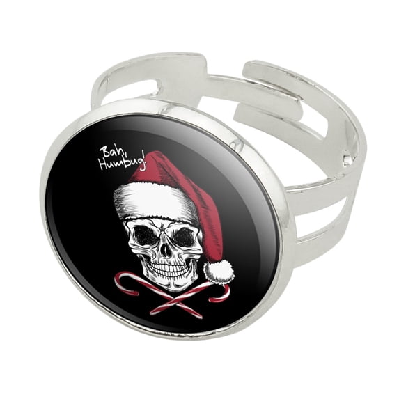 Bah Humbug Silver Plated Adjustable Novelty Ring