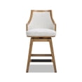 thumbnail image 1 of Bahama 26" Cane Rattan High-Back Swivel Counter Stool with Recessed Arms Two-Tone Neutral Gray Polyester Wool Blend, 1 of 9